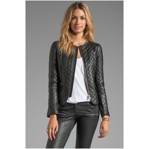 Anine Bing Black Quilted Leather Jacket